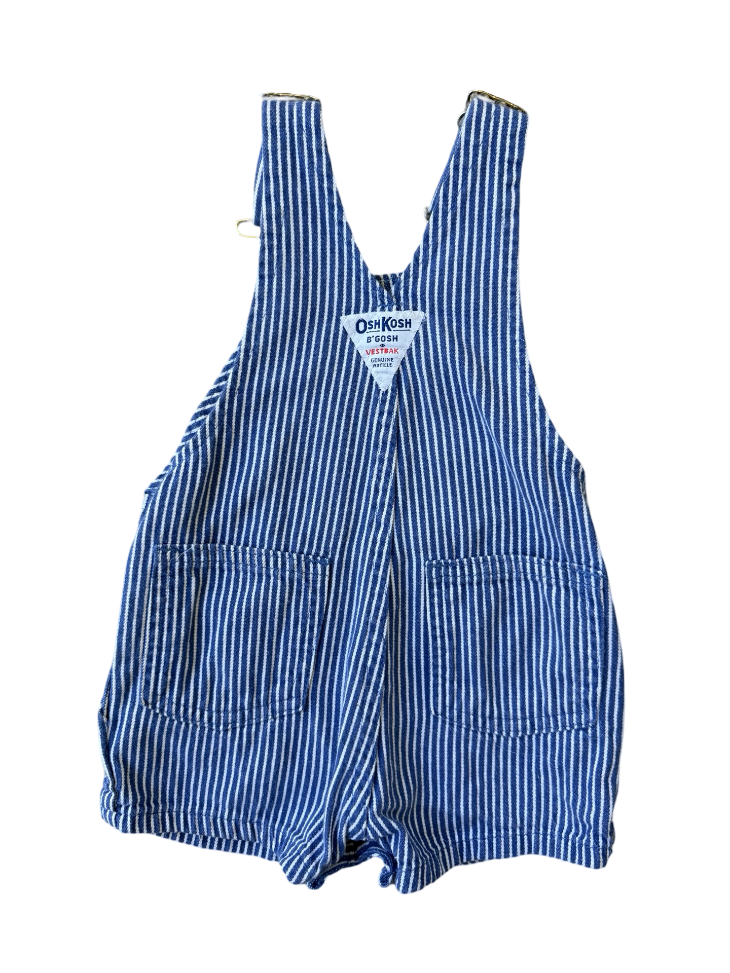 Oshkosh stripe shortalls