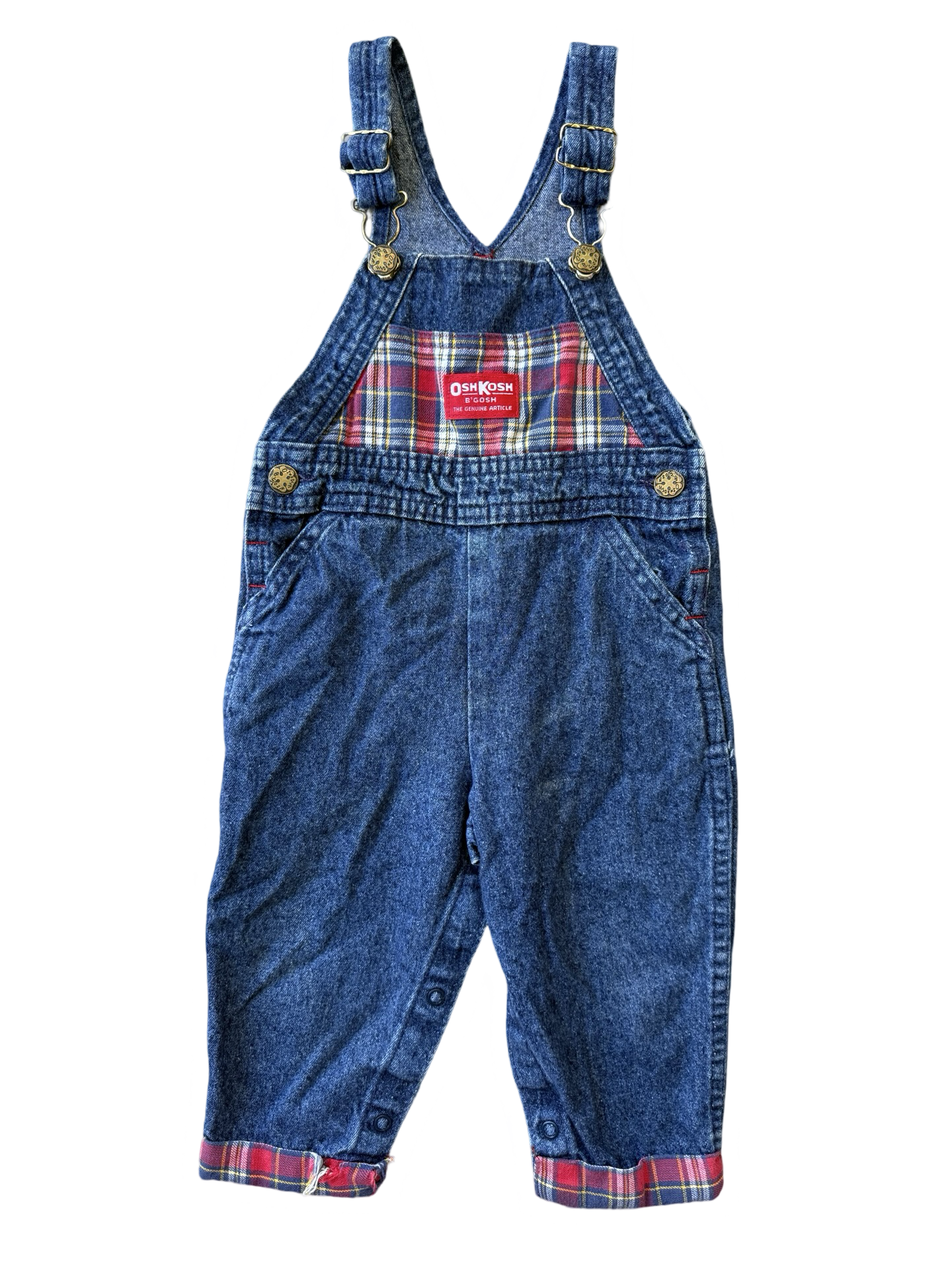Oshkosh plaid overalls