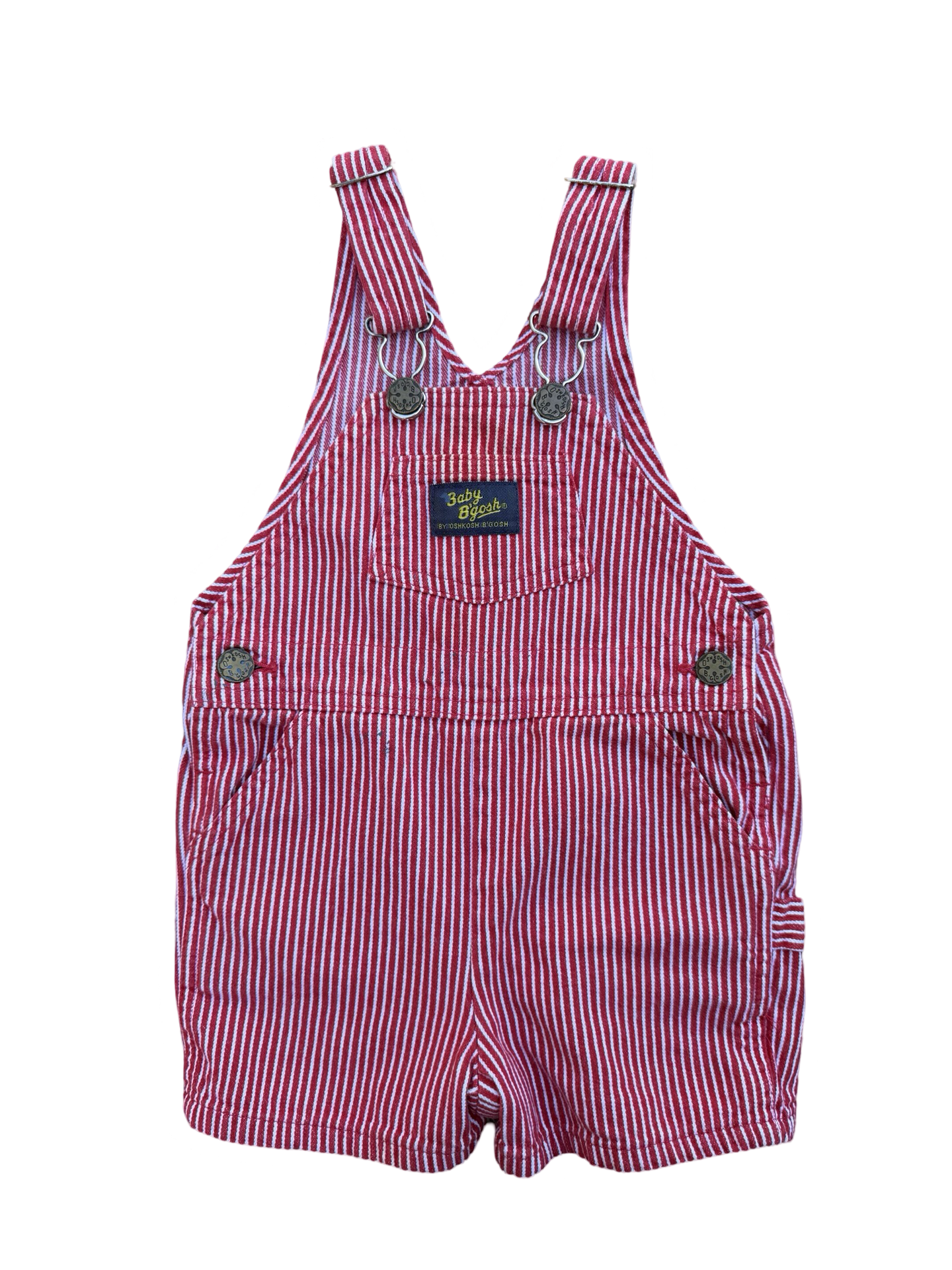 Oshkosh stripe shortalls