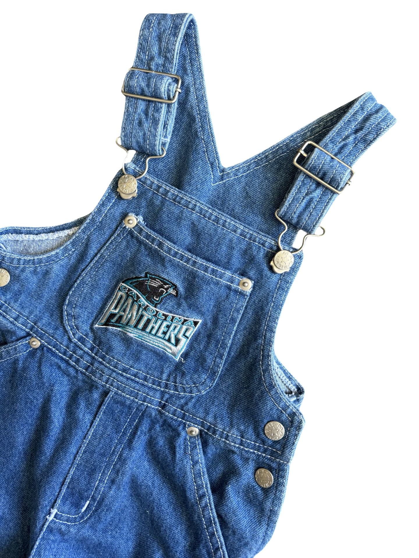 Vintage Panthers NFL Denim Shortalls (3T)