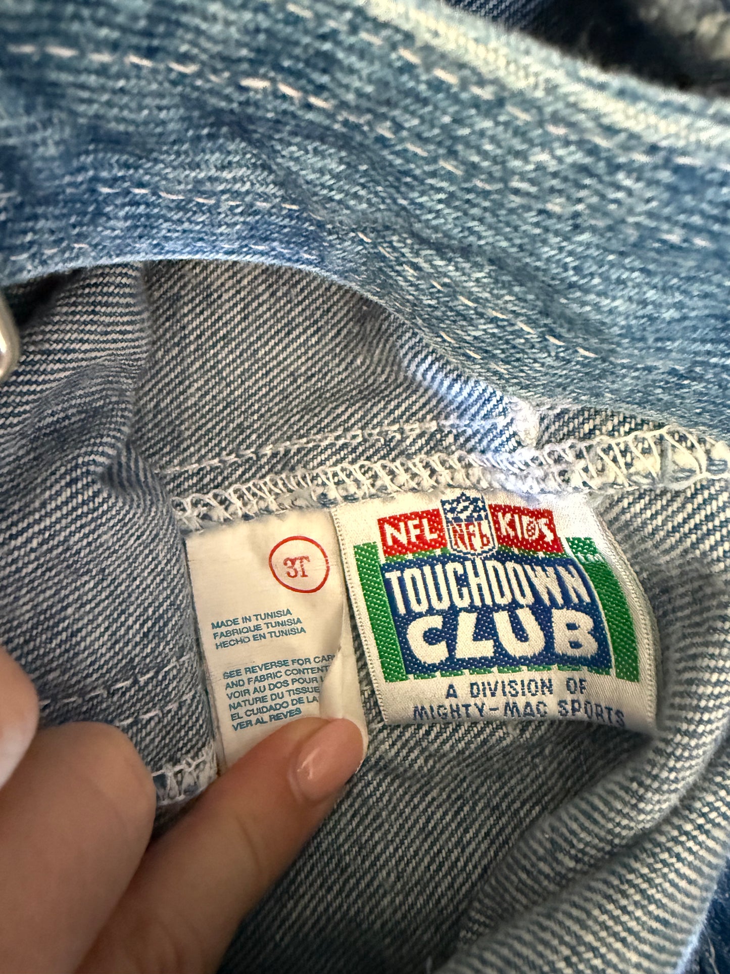 Vintage Panthers NFL Denim Shortalls (3T)