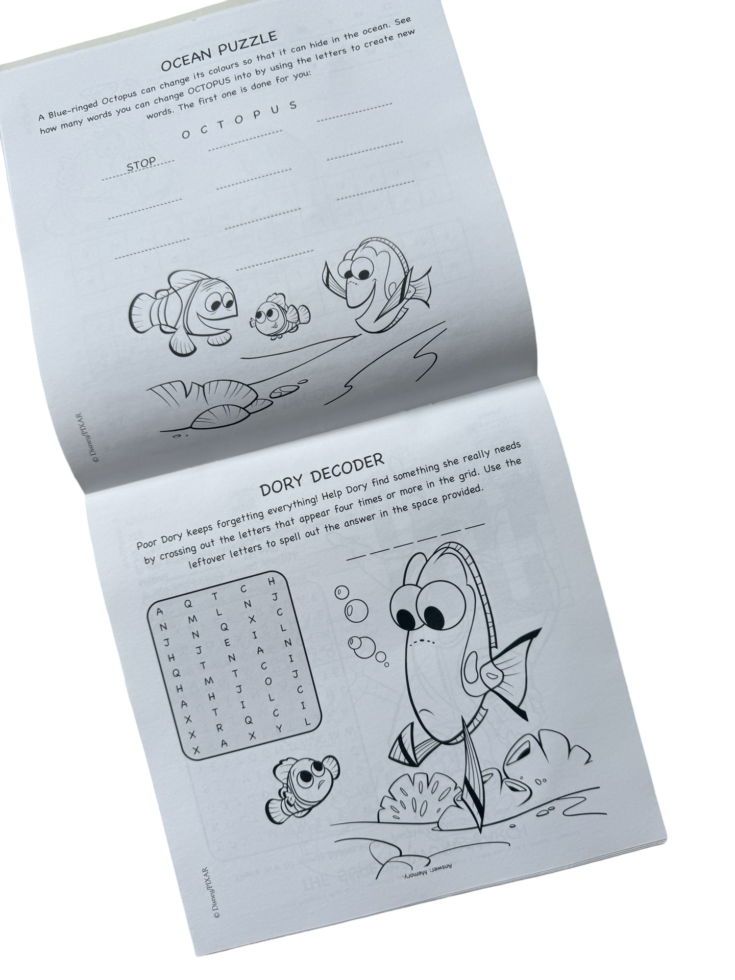 Disney Pixar Activity book