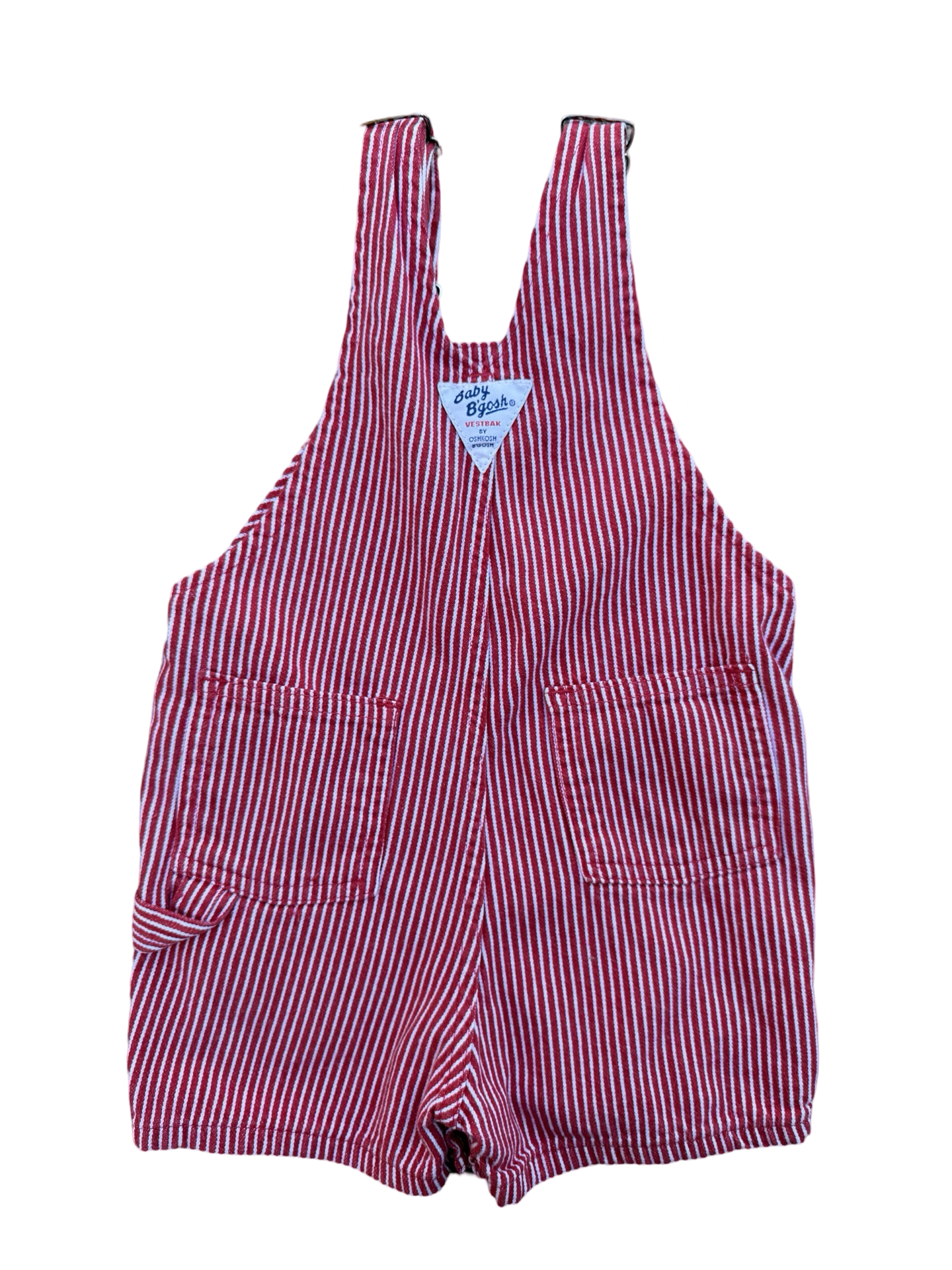 Oshkosh stripe shortalls