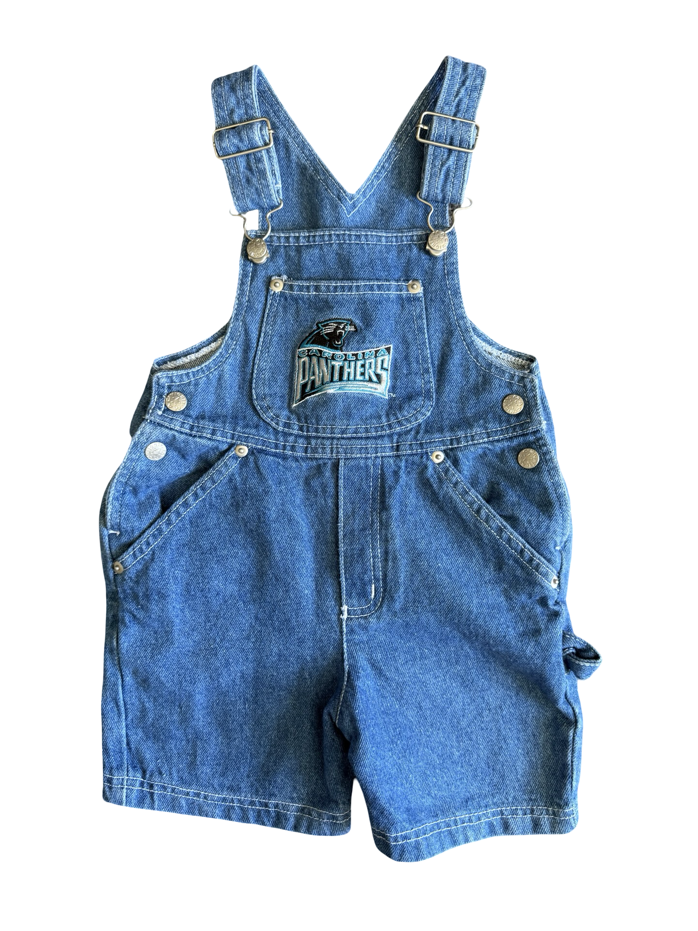 Vintage Panthers NFL Denim Shortalls (3T)